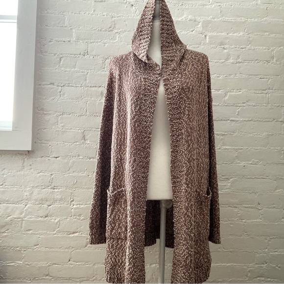 Natural Reflections Cozy Comfy Oversized Hooded Cardigan Sweater Layers Brown - Picture 2 of 15